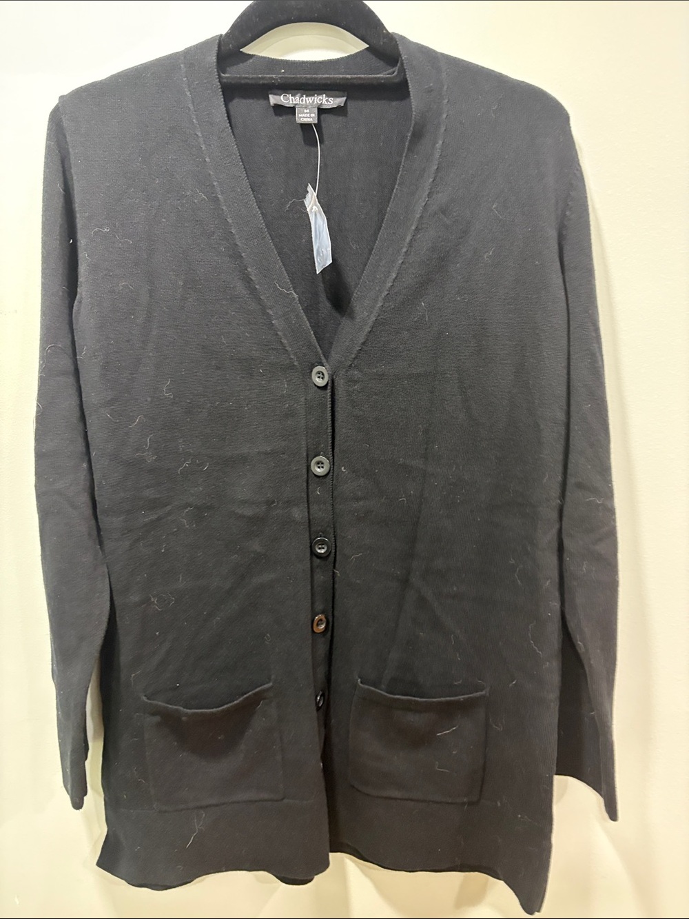 Chadwicks Women’s Black V-Neck Button Cardigan